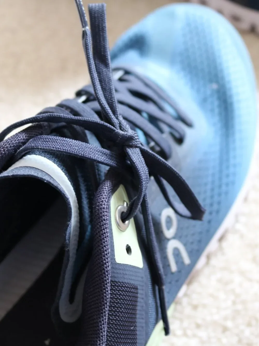 On Cloud Men’s Teal and Navy Running Shoes - Picture 3 of 4
